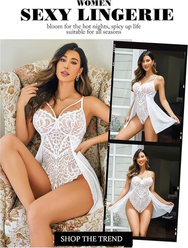 Avidlove Babydoll Lingerie Womens Lace Bodysuit Teddy Chemise Sexy Nighty Mesh Sleepwear S-XXL in Saudi Arabia