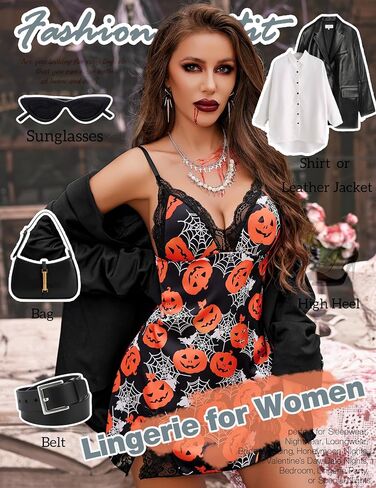 ADOME Lingerie for Women Lace Chemise Nightgown Satin Babydoll Dress Silk Slip Nightwear S-XXL in Kuwait