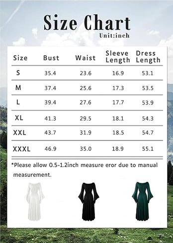 VNVNE 7 Pcs Halloween Medieval Renaissance Witch Dress for Women, Victorian Vintage Gothic Cosplay Fairy Costumes in Kuwait