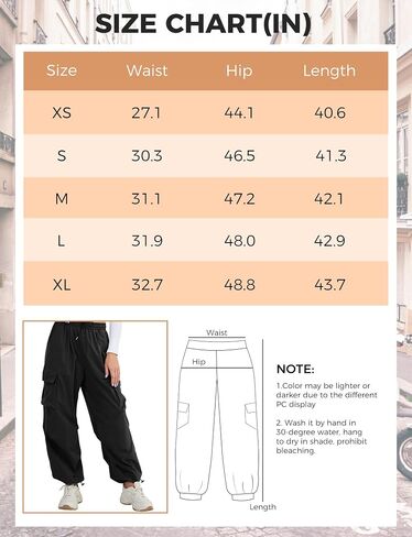 Buauty Womens Cargo Pants, Black Baggy Parachute Pants with Pockets Trendy Cargo Sweatpants Joggers for Women, Y2k Pants in Saudi Arabia