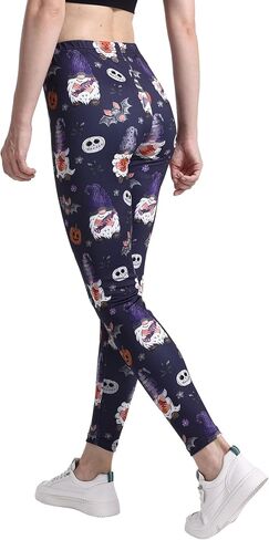 Halloween Leggings for Women 2024 Pumpkin Ghost Skull Printed High Waist Womens Leggings Stretchy Yoga Pants in Saudi Arabia