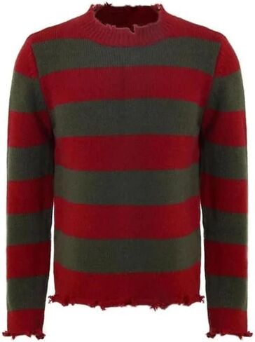 Beita Freddy Sweater Costume Nightmare Street Cosplay Men's Stripe Knitted Pullover in Kuwait
