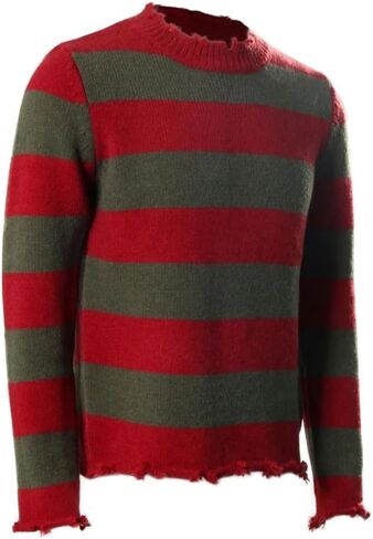 Beita Freddy Sweater Costume Nightmare Street Cosplay Men's Stripe Knitted Pullover in Kuwait