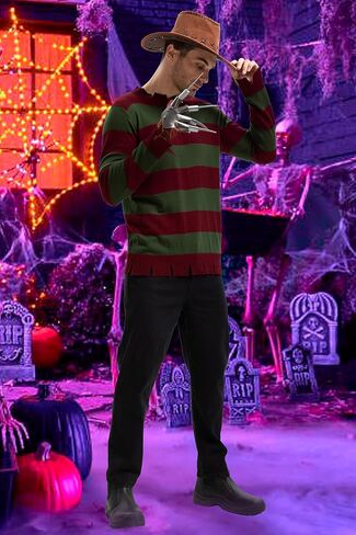 TMSD Halloween Men's Cosplay Costume Striped Knit Sweater in Kuwait