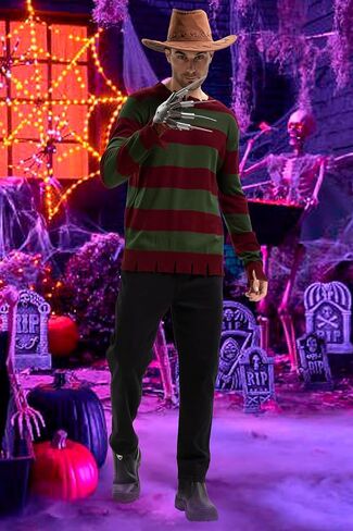 TMSD Halloween Men's Cosplay Costume Striped Knit Sweater in Kuwait