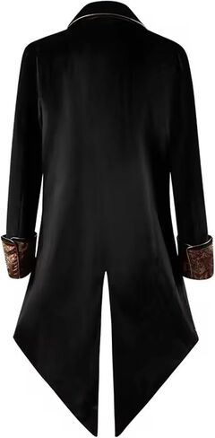 Inmeilifus Men's Steampunk Tailcoat Jacket Renaissance Halloween Prince Costume Gothic Medieval Victorian Frock Coat Tuxedo in Saudi Arabia