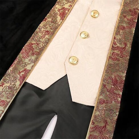 Inmeilifus Men's Steampunk Tailcoat Jacket Renaissance Halloween Prince Costume Gothic Medieval Victorian Frock Coat Tuxedo in Saudi Arabia