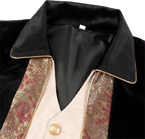 Inmeilifus Men's Steampunk Tailcoat Jacket Renaissance Halloween Prince Costume Gothic Medieval Victorian Frock Coat Tuxedo in Saudi Arabia
