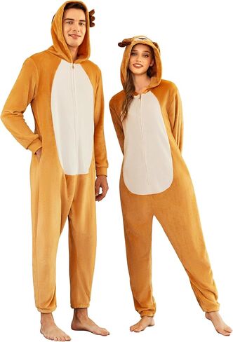 Ekouaer Unisex Adult Animal Onesie One Piece Fleece Pajamas Halloween Costume Sleepwear Homewear in Saudi Arabia