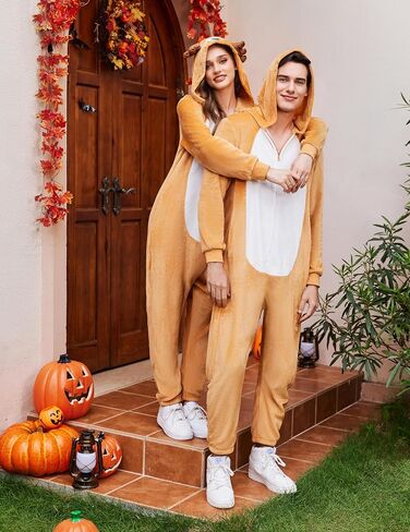 Ekouaer Unisex Adult Animal Onesie One Piece Fleece Pajamas Halloween Costume Sleepwear Homewear in Saudi Arabia