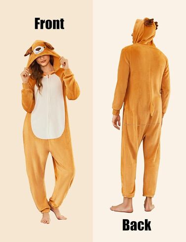 Ekouaer Unisex Adult Animal Onesie One Piece Fleece Pajamas Halloween Costume Sleepwear Homewear in Saudi Arabia