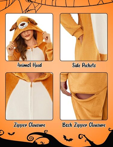 Ekouaer Unisex Adult Animal Onesie One Piece Fleece Pajamas Halloween Costume Sleepwear Homewear in Saudi Arabia
