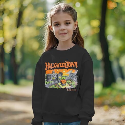 Halloween Sweatshirt for Kids Boy Girl Halloweentown Pumpkin Crewneck Pullover Top Spooky Season Fall Clothes 6-11Y in Saudi Arabia