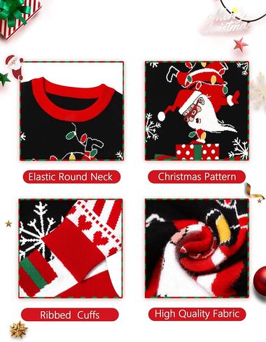 Kids Ugly Sweater Boys Girls Christmas Sweater Santa Long Sleeve Knit Xmas Pullover Jumper for 5-12 Years in Kuwait