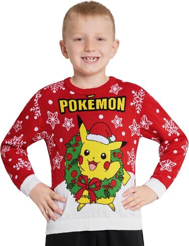 Pokemon Christmas Jumper Kids Teenagers - Festive Christmas Sweater Official Merchandise 4-14 Years - Gifts for Boys in Saudi Arabia