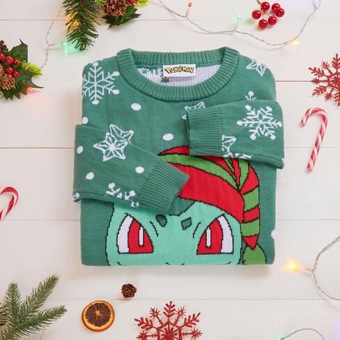 Pokemon Christmas Jumper Kids Teenagers - Festive Christmas Sweater Official Merchandise 4-14 Years - Gifts for Boys in Saudi Arabia