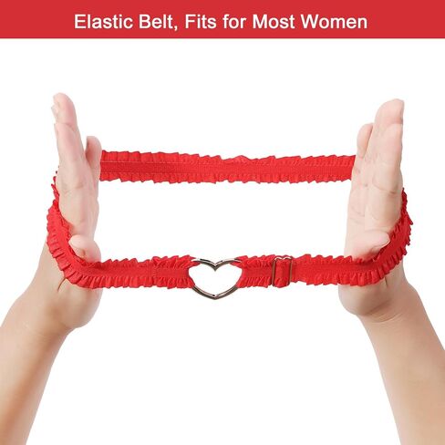 2Pcs Adjustable Heart Lace Thigh Garter for Wedding Bride, Elastic Leg Garters Belt for Women Parties in Saudi Arabia