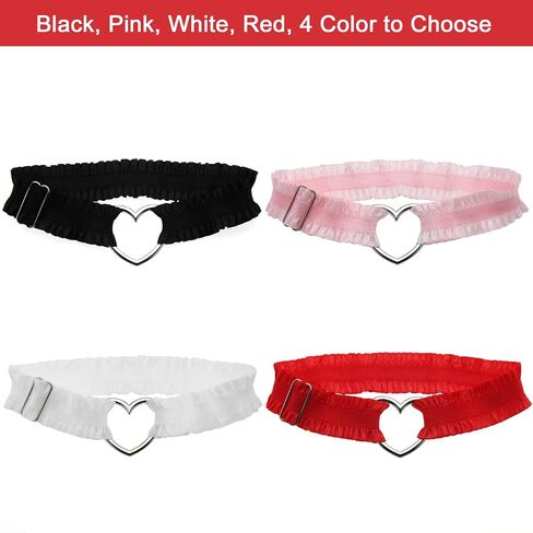 2Pcs Adjustable Heart Lace Thigh Garter for Wedding Bride, Elastic Leg Garters Belt for Women Parties in Saudi Arabia