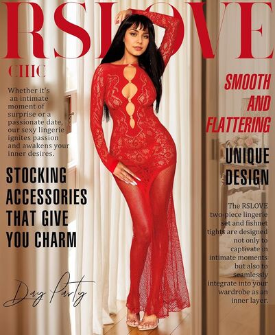 RSLOVE Womens Nightgown Sexy Chemise - Lingerie for Women Nightgown Mesh Babydoll Dress Maxi Dress Fishnet Bodystockings in Saudi Arabia