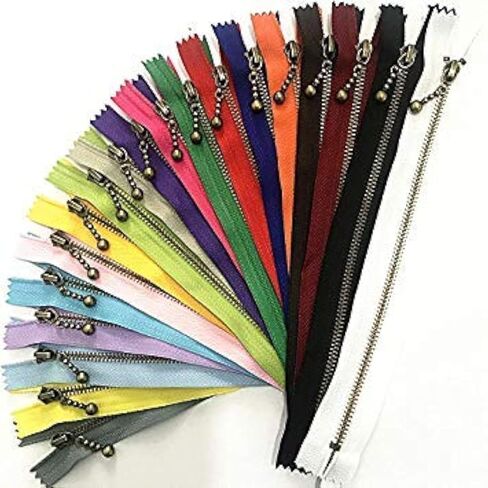 WKXFJJWZC 20pcs 8 Inch (20 cm) Brass Close-end， Zipper On Mix Nylon Coil Zippers (8inch) in Kuwait