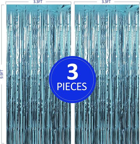 Birthday Party Decorations: 3 Pack 3.3 x 9.9 ft Gold Foil Fringe Curtains Party Supplies, Tinsel Curtain Backdrop for Parties/Birthday/Photo Booth in Saudi Arabia