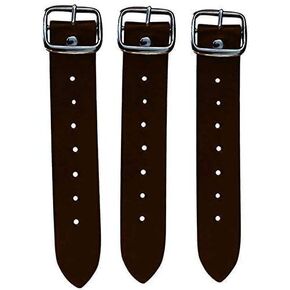 Kilt Straps and Buckle 7" Genuine Leather Extender 1.25" Wide Strap - Set of 3 Pcs