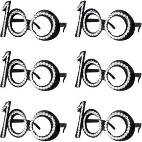 Ocean Line 50th Birthday Glasses - Number Crystal Frame, Party Favors, Wedding, Funny Costume Sunglasses, Novelty Eyewear Celebration Decoration for Kids and Adults 6 Pack (50)