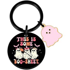 Halloween Keychain Boo Basket Stuffers for Women Men Perfect Halloween Gifts Boo Basket Ideas Baskets for Adults Cute Stuff Cool Ghost Keychain Funny Gifts for Him Her Halloween Basket Stuffers