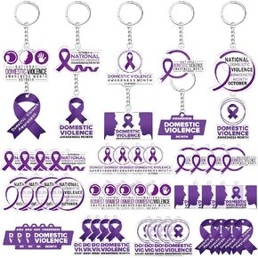 50 قطعة من سلسلة المفاتيح الأكريليك لشهر التوعية بالعنف المنزلي من Remuuly شهر التوعية بالعنف المنزلي وحفلات المهرجانات وشهر التوعية بالعنف المنزلي للنساء والرجال in Kuwait