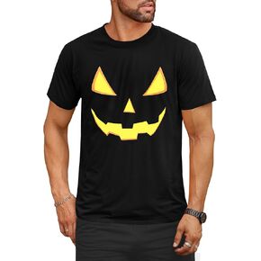 Arvilhill Mens Halloween T-Shirts Jack O' Lantern Skeleton Short Sleeve Shirt Glow in The Dark (S-3XL)