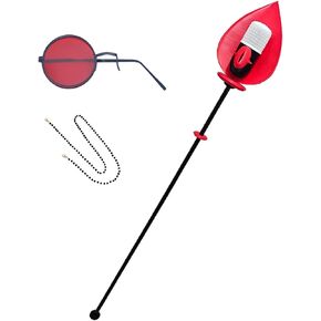 TLSDDTY Alastor Prop Cosplay Microphone Walking Stick Props Alastor Glasses Monocular glasses Accessories