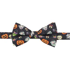 Jacob Alexander Men's Dracula Frankenstein Jack-O'-Lantern Witch Zombie Spider Bat Black Cat Happy Halloween Pre-Tied Banded Bow Tie - Black