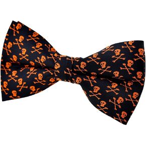 Retreez Joyful Fun Happy Halloween Pattern Woven Pre-tied Bow Tie (5")