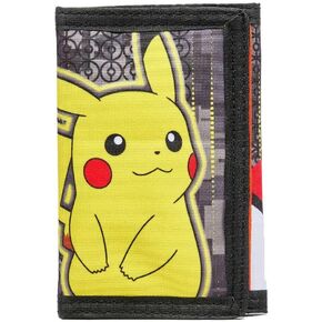 William Lamb Pokemon Pikacku Character Black Tri-Fold Money Travel Holiday Wallet - One Size 8.5cm (W) x 12cm (H) x 1cm (D), Yellow, One Size, Casual, 03942
