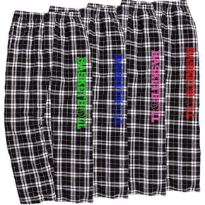 Basketball Black Pink Lounge Flannel Pant with Pockets