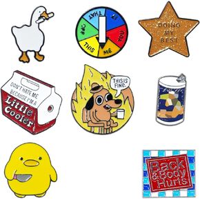 9 Funny Enamel Pins Backpack Cute Cool Hat Pin Set for Flap Backpack Jacket Coat Hat, Unique Cool Pins are a must-have gift for girls and boysFashion Jewelry Accessories
