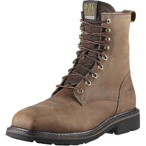Ariat Mens Cascade 8" Wide Square Toe Steel Toe Work Boot Alamo Brown 11