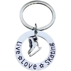 Infinity Collection Figure Skating Keychain, Girls Live Love Figure Skating Jewelry - Perfect Figure Skating Gifts