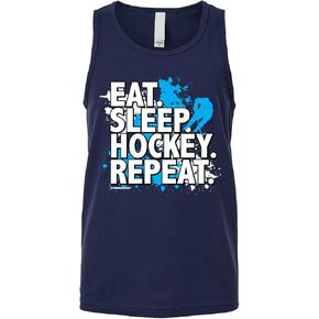 Threadrock Boys Eat Sleep Hockey Repeat Youth Tank Top
