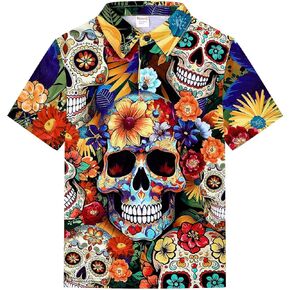 Roseelf Boys Day of Dead Short Sleeve Polo Shirt