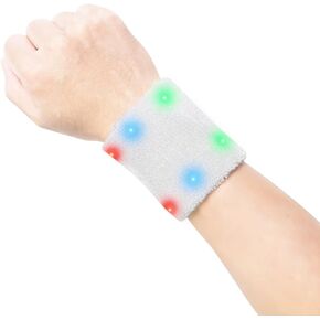 Luwint LED Flashing Wristbands Light Up Wrist Brace Accessories Glow in The Dark Wrist Sleeves for Halloween Christmas Party Rave Costume 1 Pcs