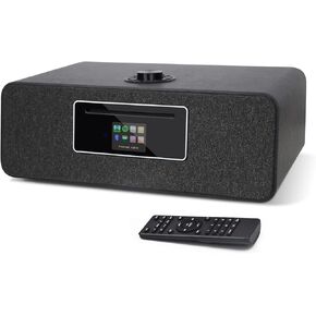 MS5 CD Player,FM Digital Radio,WiFi Internet Radio,Spotify Connect,Bluetooth Speaker, USB Player, Dual Alarms Clock,USB Charging,Colour Display,Remote Control(White oak)
