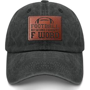 Football is My Second Favorite F Word Dad Hat Funny Sun Hats Gifts for Grandma Who Like Engraved,Running Cap Suitable