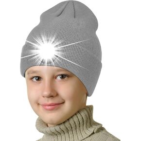 Gifts for Teenage Boys Girls Beanie with Light,Camping Gear,Led Beanie Hat with Light,Stocking Stuffers