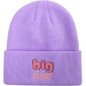 ACTLATI Toddler Beanie Hat for Boys Girls Embroidered Knit Cuffed Skull Caps Funny Letters Autumn Winter Beanies 3-8 Years