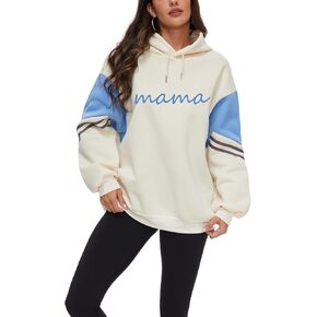 Vivimeng Mama Hoodies for Women Oversized Long Sleeve Sweatshirt In My Mama Era Casual Pullovers Tops S-XXL