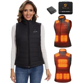 Women’s Heated Vest with 16000mAh Battery Pack Included, Rechargeable Heated Vest for Women, Lightweight Quilted