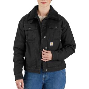 Carhartt Women's Rugged Flex Loose Fit Canvas Sherpa-Lined Jacket