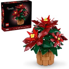 LEGO Icons Poinsettias Artificial Christmas Flowers - Artificial Flowers for Decoration & Centerpieces for Tables - Adults, Ages 18+ - Gift Ideas for Mom, Wife, Dad - 10328