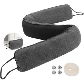 سدادة مسودة تحت الباب، سدادات مسودة باب مرجحة 91.44 سم لأسفل الباب مع حلقات خطاف لسهولة التركيب والتخزين، تحجب ضوضاء الرياح الباردة الساخنة لفجوة الأبواب حتى 11.43 سم، رمادي in Kuwait